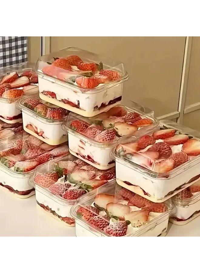 100pcs Plastic Fruit Dessert Containers With Lids Leakproof Reusable Fresh Keeping Boxes - Image 1